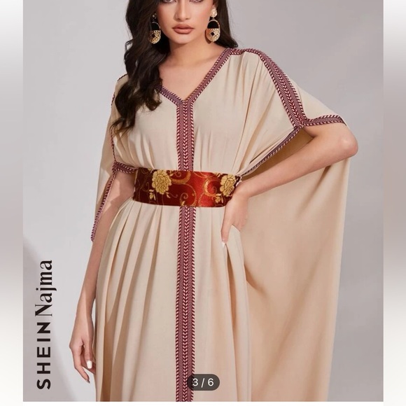 SHEIN manna floral print dolman sleeve kaftan - Picture 4 of 5